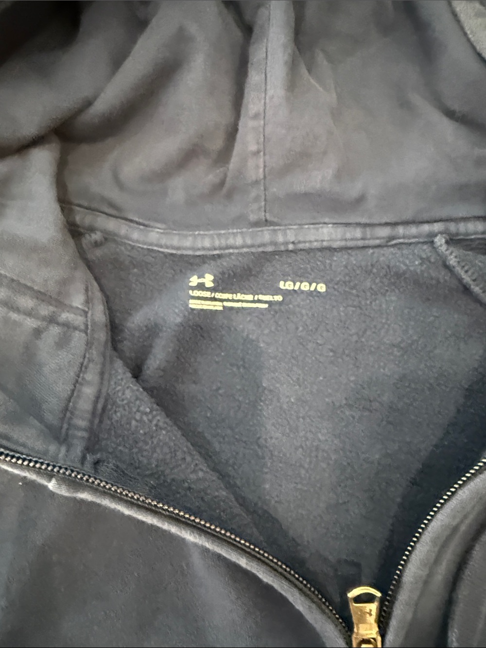 Under Armour Navy Blue Full-Zip Hoodie with Logo - Picture 2 of 4